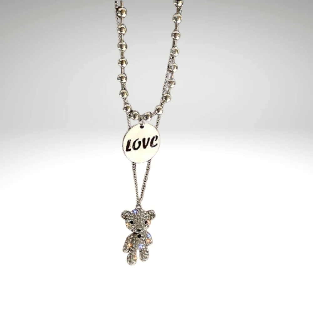 Silver Bear Pendant Necklace - Picture 2 of 5